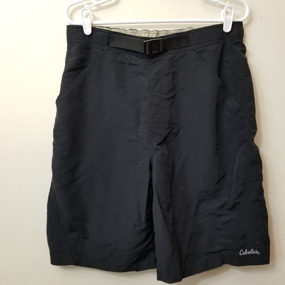 Cabela's men's belted athletic black shorts SZ‎ m